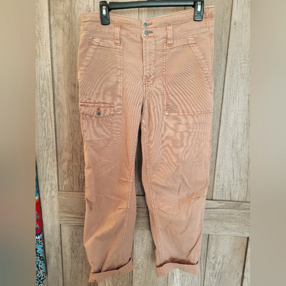 Anthropologie Peach/mauve cargo pants, Wanderer style, size 28